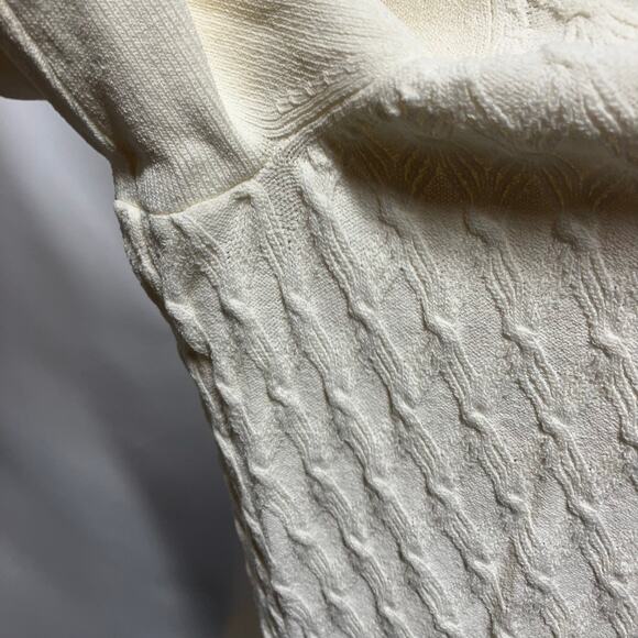 Emma & James V-neck Button‎ Front Cardigan Womens L cable knit White classic - Picture 7 of 12